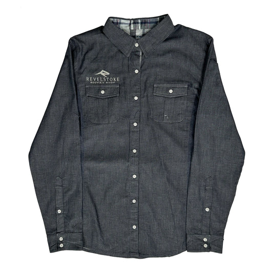 Revelstoke Mountain Resort Kuhl Shirt - Large Grey Cotton