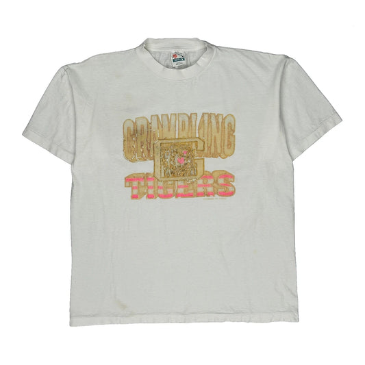 Vintage Grambling Tigers Sun Tee Graphic T-Shirt - XL White Cotton