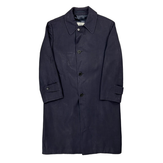 Made In Canada Aquascutum Full Length Trench Coat - Medium Navy Polyester