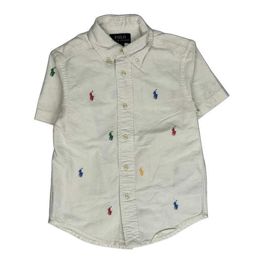 Age 4 Polo By Ralph Lauren Short Sleeve Shirt - Small White Cotton