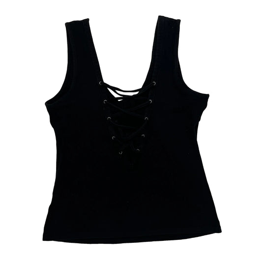 Vintage Motorcycles Harley Davidson Studded Top - Large Black Cotton
