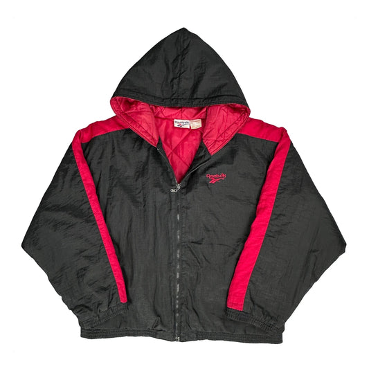 Vintage Reebok Oversized Windbreaker - XL Black Polyester