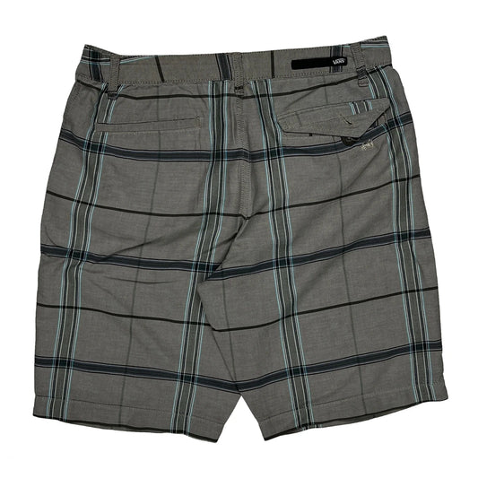Vans Checked Shorts - 32W 9L Grey Cotton