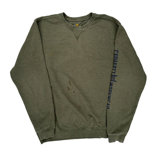 Carhartt Tall Sweatshirt - Large Green Cotton