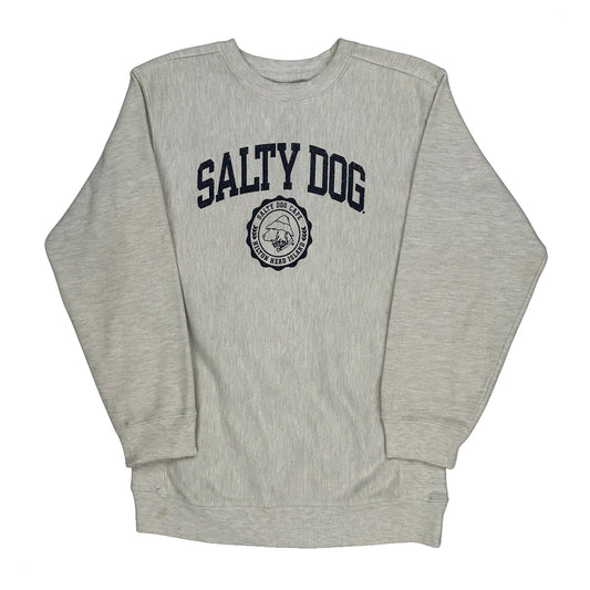 Salty Dog Cafe Champion Graphic Sweatshirt - Small Grey Cotton Blend