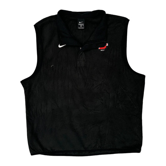 Nike Fleece Gilet - Large Black Polyester