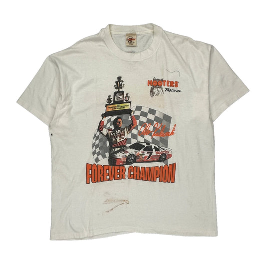 Racing Hooters Single Stitch T-Shirt - XL White Cotton