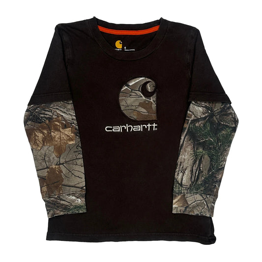 Age 6 Carhartt Camo Long Sleeve T-Shirt - Small Black Cotton