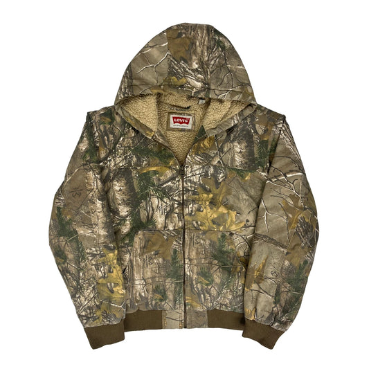 Sherpa Lined Levis Camo Jacket - XL Camo Faux Fur