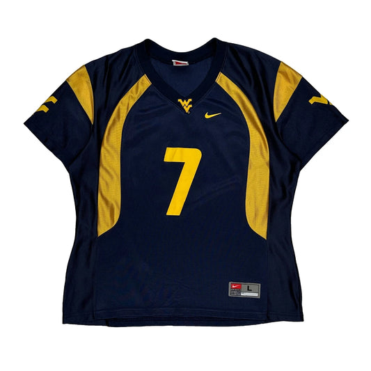 Vintage West Virginia Mountaineers Nike Football Jersey - Large Navy Polyester