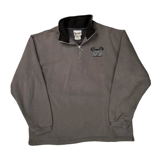 Disney Collared 1/4 Zip - Large Grey Cotton