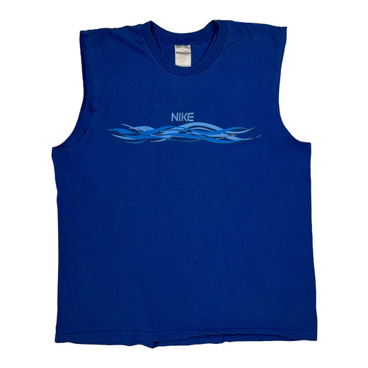 Vintage Nike Graphic T-Shirt - Large Blue Cotton