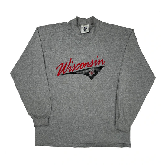 Wisconsin Lee Sport College Long Sleeve T-Shirt - XL Grey Cotton