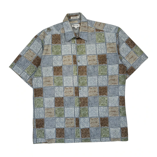 Pierre Cardin Checked Short Sleeve Shirt - Medium Multicoloured Cotton