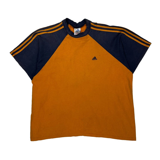 Adidas Striped T-Shirt - XL Navy Cotton