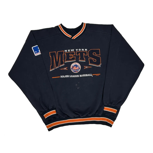 New York Mets Lee Sport Mlb Sweatshirt - Large Navy Polyester Blend