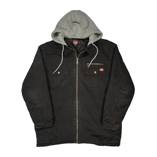 Vintage Wrangler Workwear Jacket - XL Black Polyester