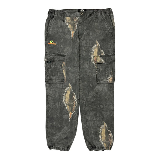 Mossy Oak Cargo Trousers - Large Camo Cotton Blend