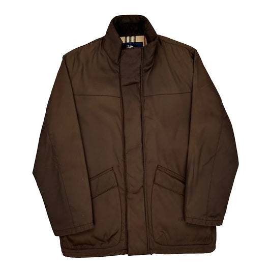 Burberry Checked Jacket - Medium Brown Polyamide