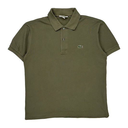Lacoste Polo Shirt - Small Khaki Cotton