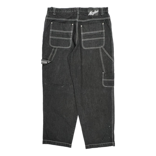 Karl Kani Contrast Stitch Carpenter Jeans - 38W 34L Black Cotton