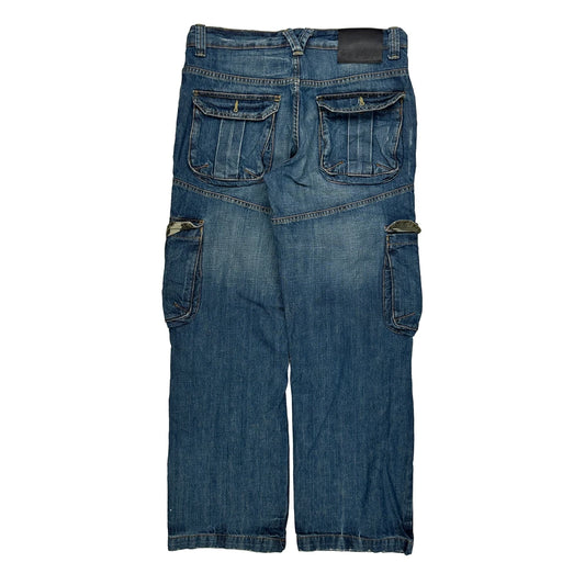 Unbranded Cargo Trousers - 34W 31L Blue Denim