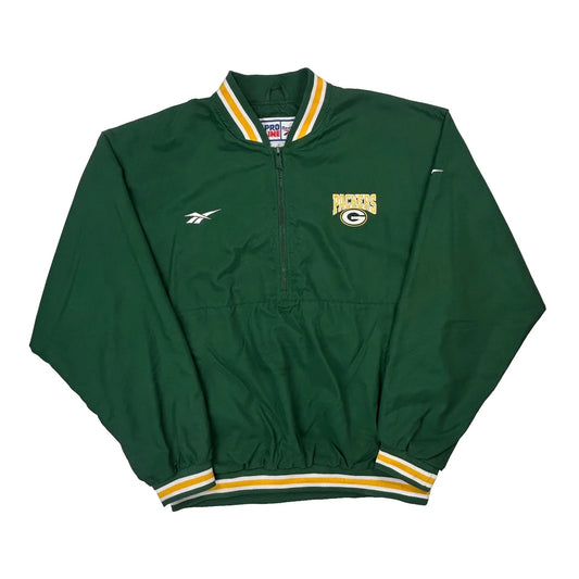 Packers Reebok Football Windbreaker - Large Green Polyester