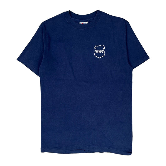 Whpd Hanes Single Stitch T-Shirt - Large Blue Cotton Blend