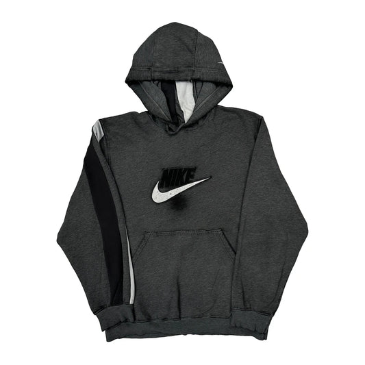 Nike Graphic Hoodie - Large Grey Cotton