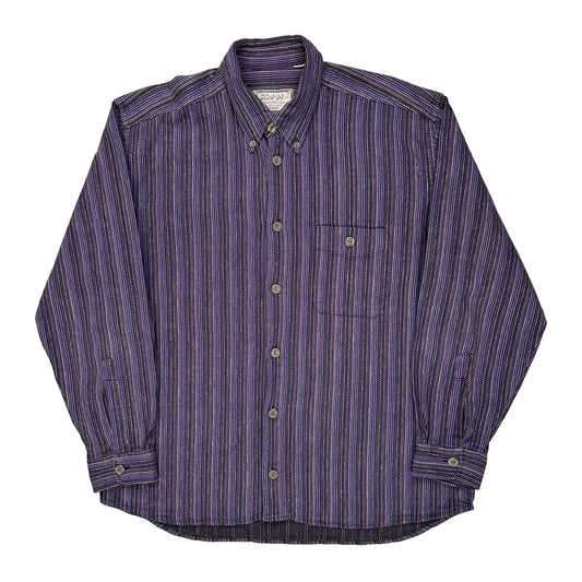 D&H Striped Shirt - Large Purple Cotton