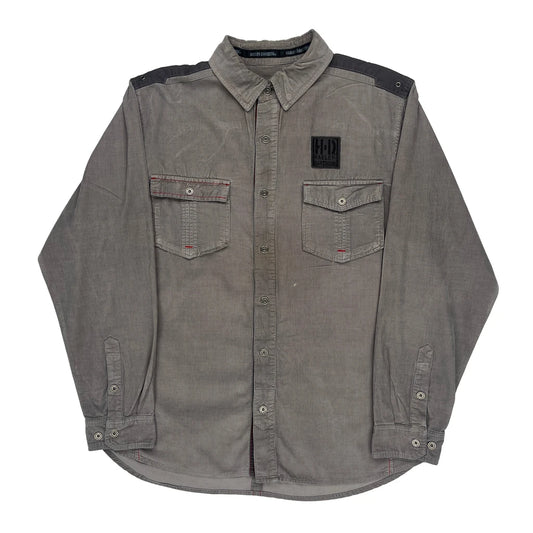 Motorcycle Harley Davidson Shirt - Large Grey Cotton