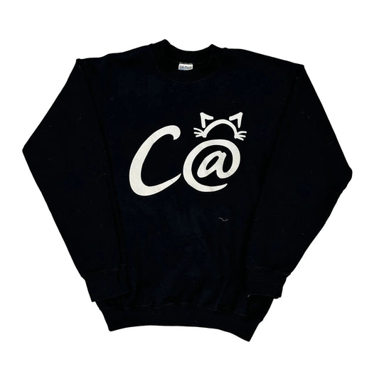 Gildan Graphic Sweatshirt - Medium Black Cotton Blend