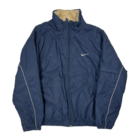 Nike Windbreaker - Large Beige Polyester