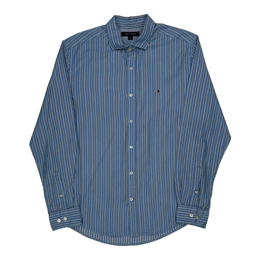 Tommy Hilfiger Striped Shirt - Medium Blue Cotton