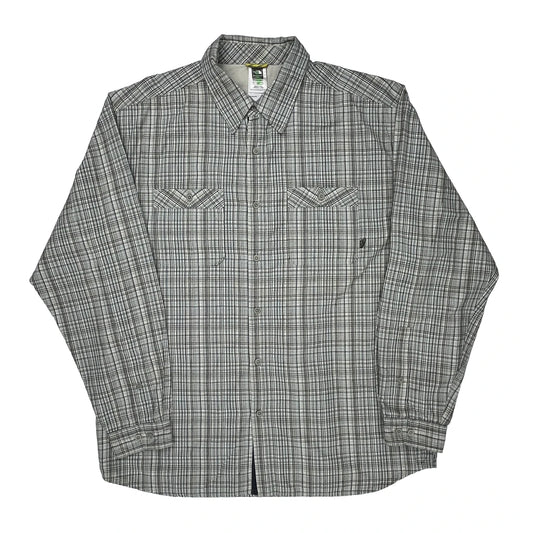 Vintage The North Face Checked Shirt - Large Gray Cotton