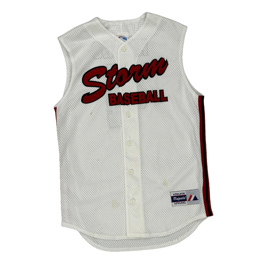 Made In USa Storm Baseball Majestic Jersey - Small White Polyester