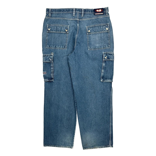 Wu Wear Cargo Carpenter Jeans - 38W 32L Blue Denim