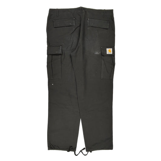 Carhartt Cargo Trousers - 36W 32L Black Cotton Blend