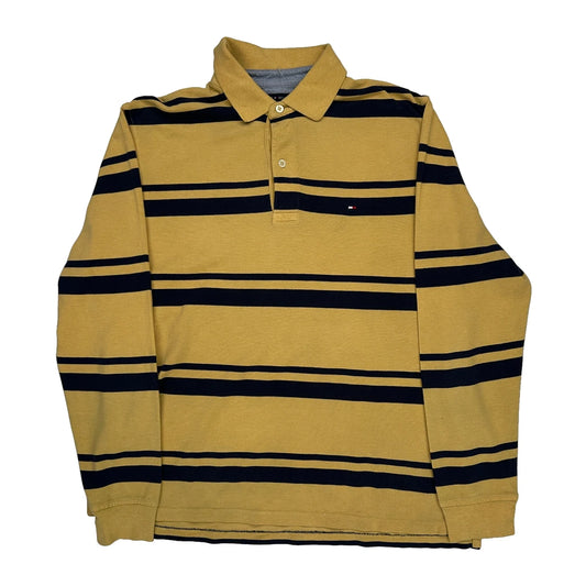 Tommy Hilfiger Striped Rugby Shirt - Medium Navy Cotton