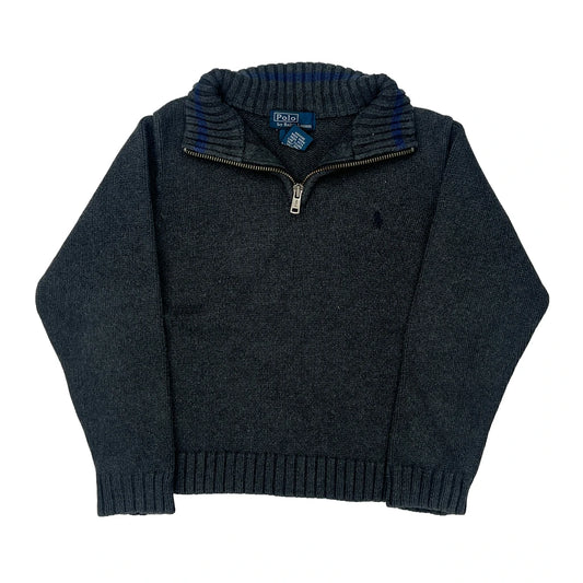 Age 6 Polo By Ralph Lauren 1/4 Zip - Medium Grey Cotton