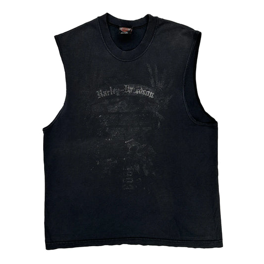 Harley Davidson Graphic Vest - Large Black Cotton