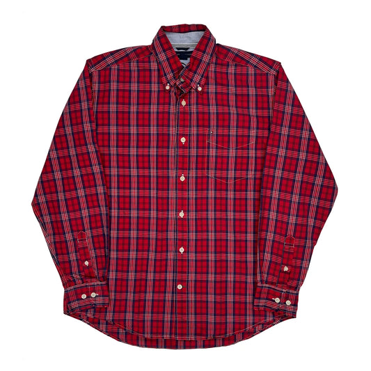 Tommy Hilfiger Checked Shirt - Medium Red Cotton