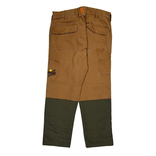 Unbranded Double Knee Cargo Trousers - 32W 30L Brown Cotton