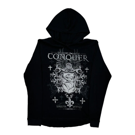 Conquer Sinister Graphic Hoodie - Large Black Cotton