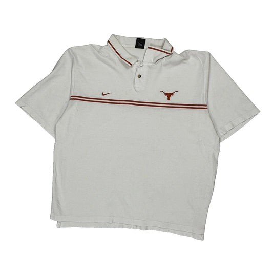 Longhorns Nike Striped Polo Shirt - XL White Cotton