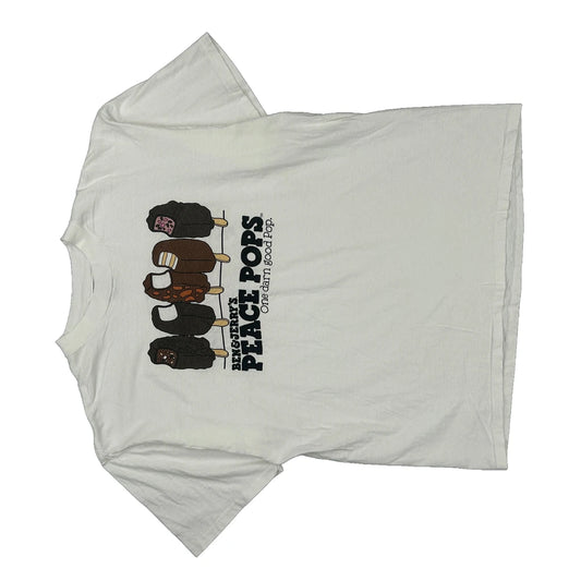 Peace Pops Oneita Single Stitch T-Shirt - XL White Cotton