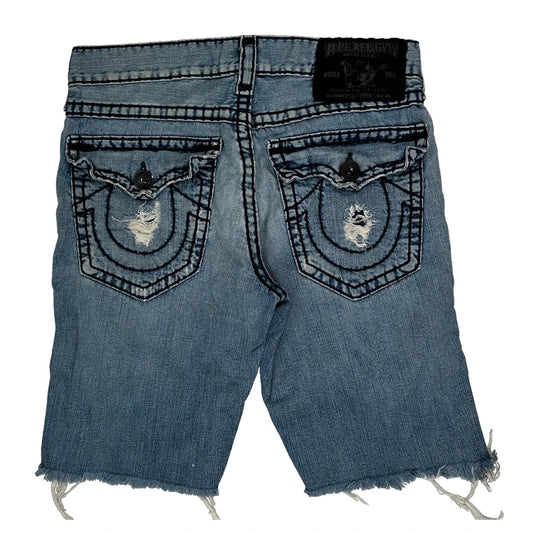 True Religion Denim Shorts - 36W 11L Light Wash Cotton