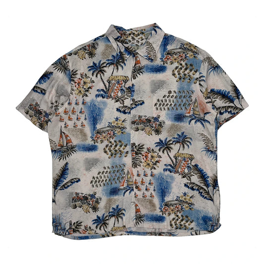 Vintage Batik Bay Floral Hawaiian Shirt - XL Multicoloured Viscose