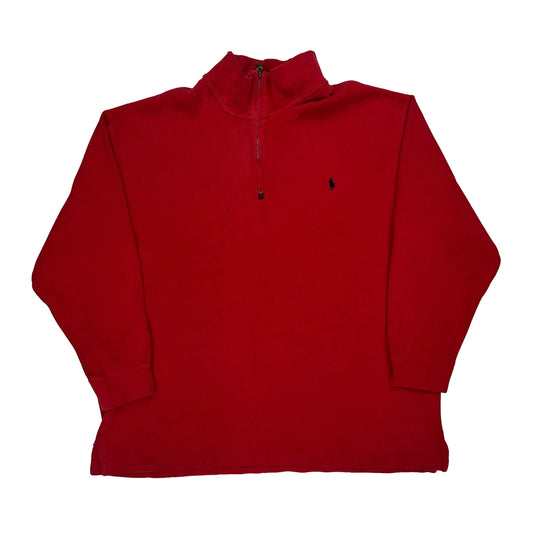 Polo By Ralph Lauren 1/4 Zip - 2XL Red Cotton