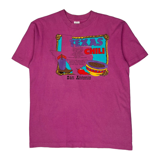 San Antonio Unbranded Single Stitch T-Shirt - Large Purple Cotton